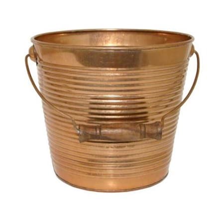 Perfectpatio 10 in. Planter, Ribbed Metal - New Copper PE2668097